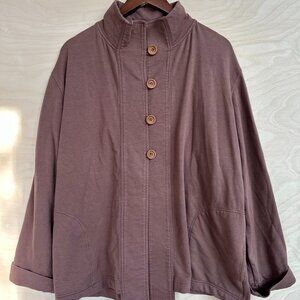 Terryl for Thalian Brown Cardigan Shirt Wood Button Down NWOT Size 2